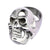 INOX JEWELRY Rings Silver Tone Stainless Steel Grinning Skull Ring