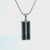 Black and Silver Tone Stainless Steel with Vertical Bar Pattern 2 GB USB Pendant