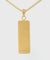 18K Gold Plated Stainless Steel Engravable Drop Pendant with Round Box Chain