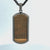 Golden and Gunmetal Silver Tone Stainless Steel Grid Pattern Inlaid Tag Pendant with Chain