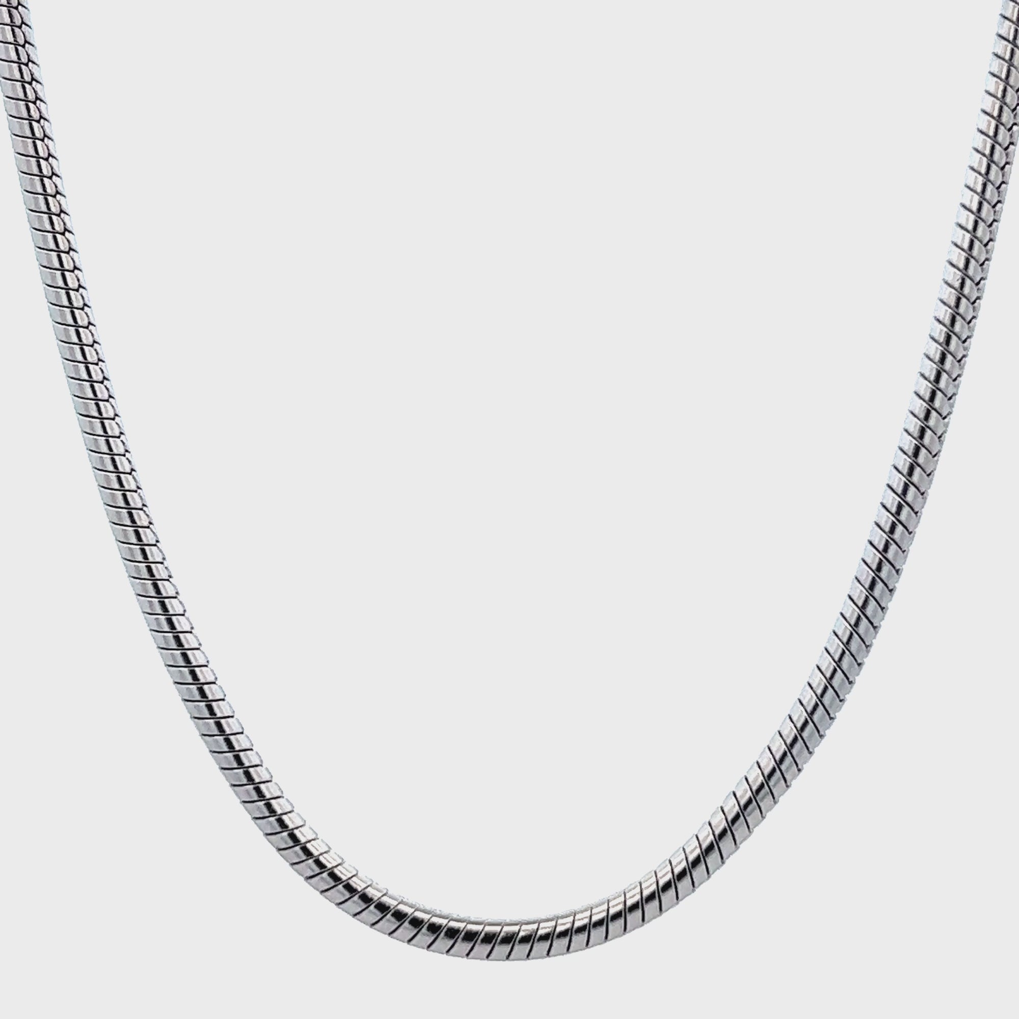 Silver Tone Stainless Steel 3mm Rattail Chain
