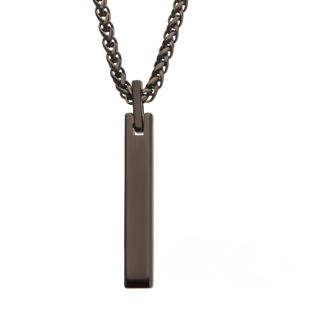 Black Tone Tungsten Carbide Monolith Engravable Pendant