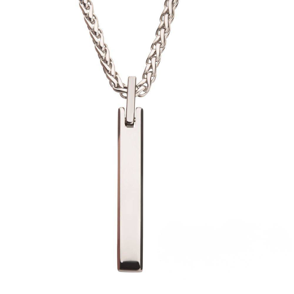 Silver Tone Tungsten Carbide Monolith Engravable Pendant