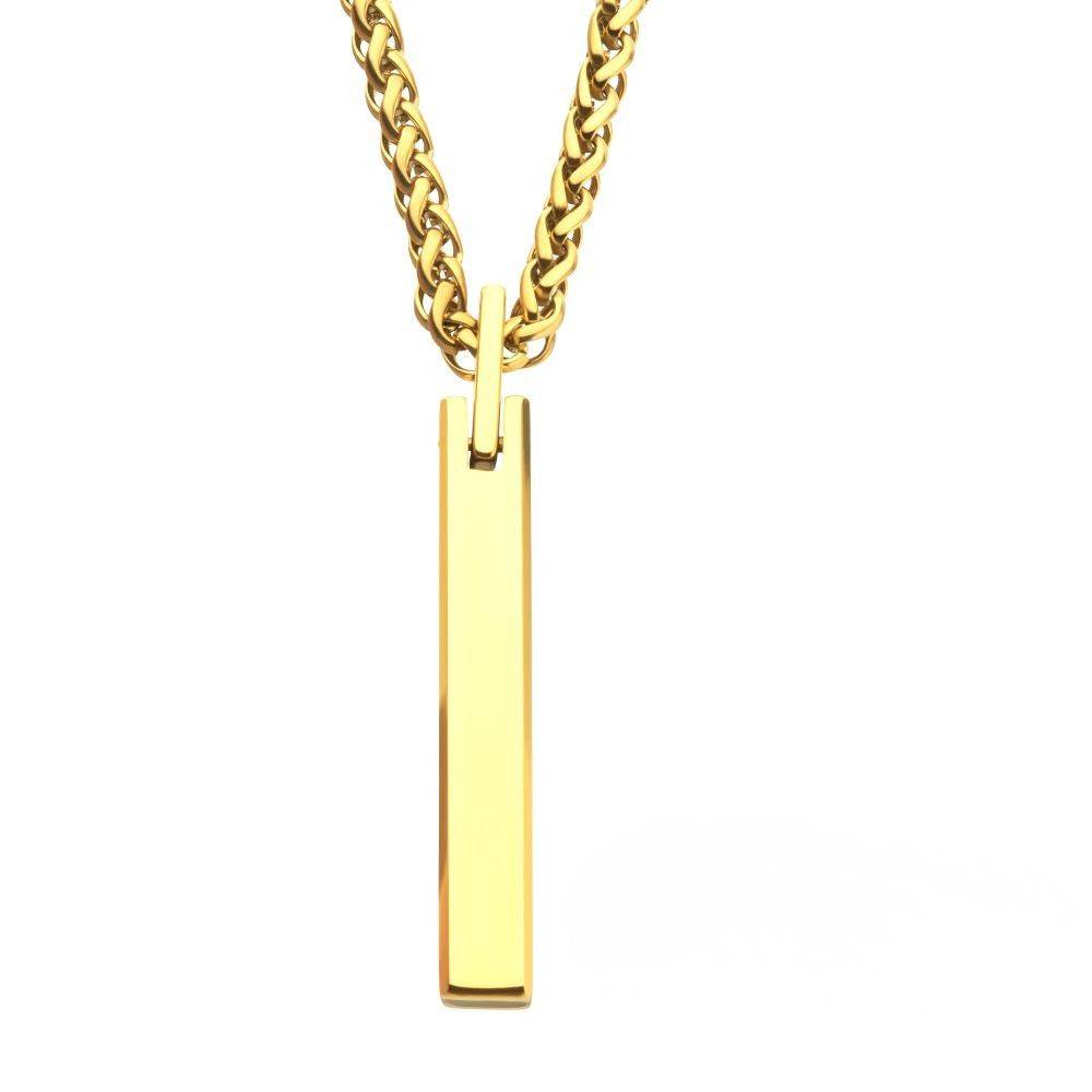 Engravable 18Kt Gold IP Tungsten Carbide Pendant