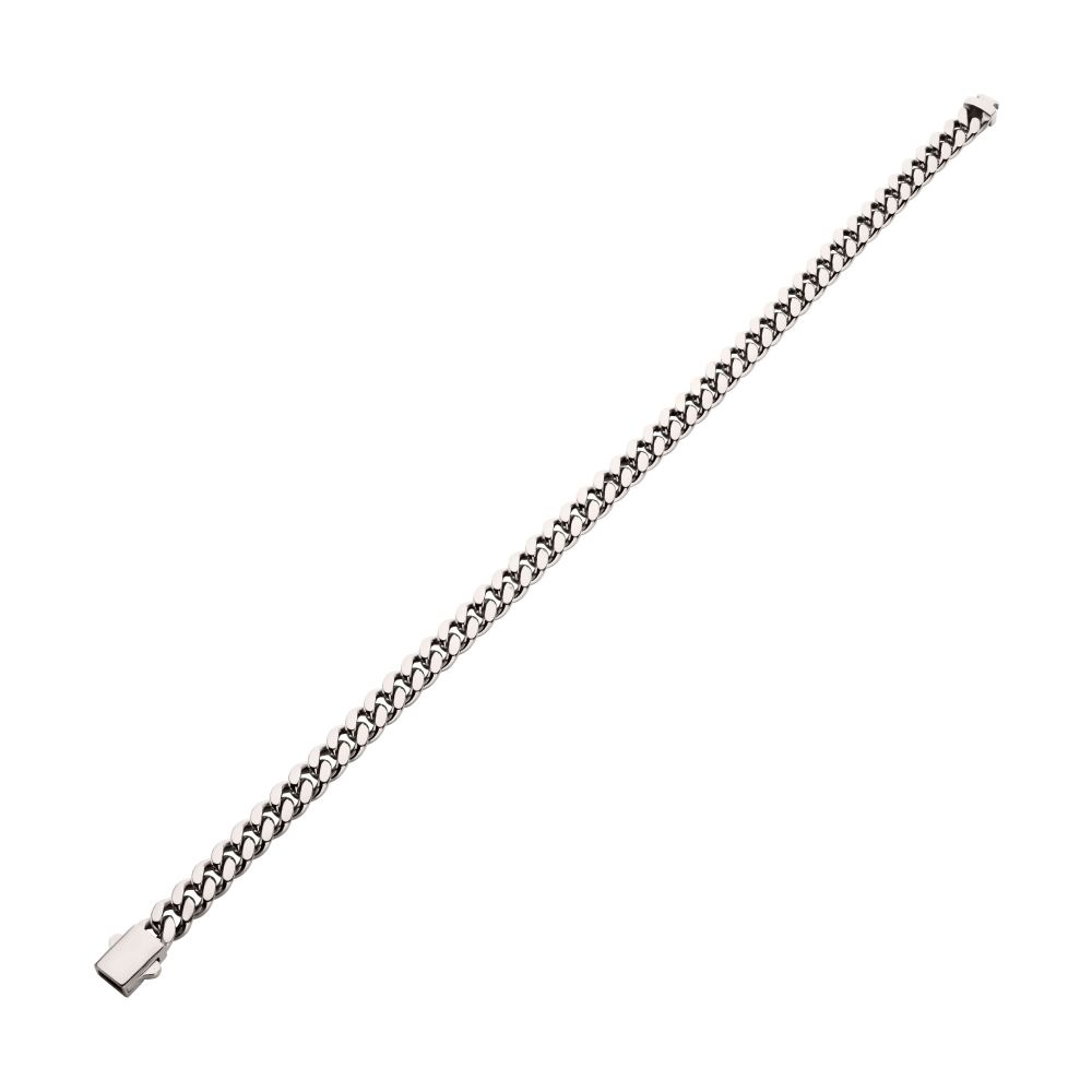 6mm High Polished Stainless Steel Heavy Miami Cuban Chain Bracelet