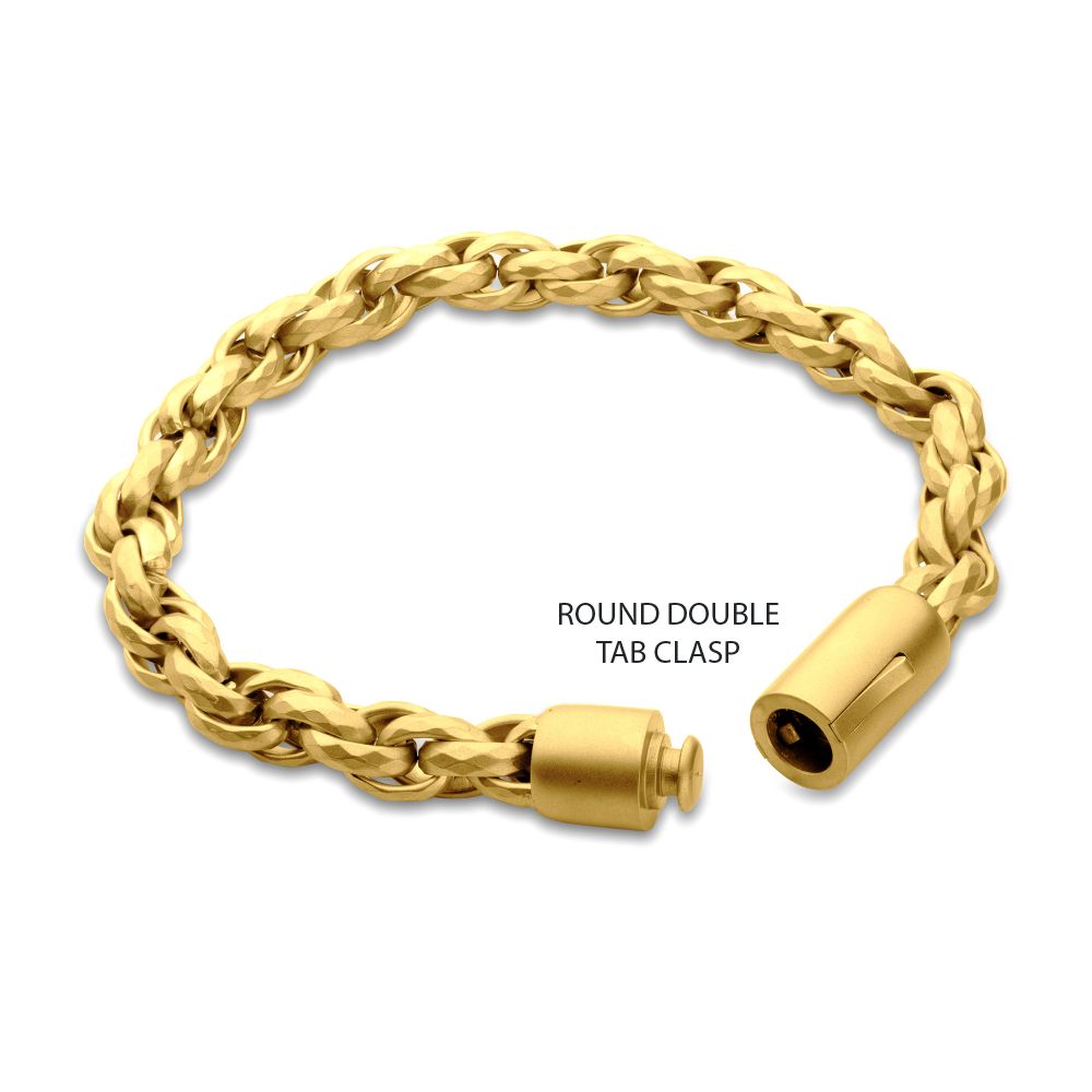 8mm 18Kt Gold IP Matte Finish Stainless Steel Faceted Rope Chain Bracelet