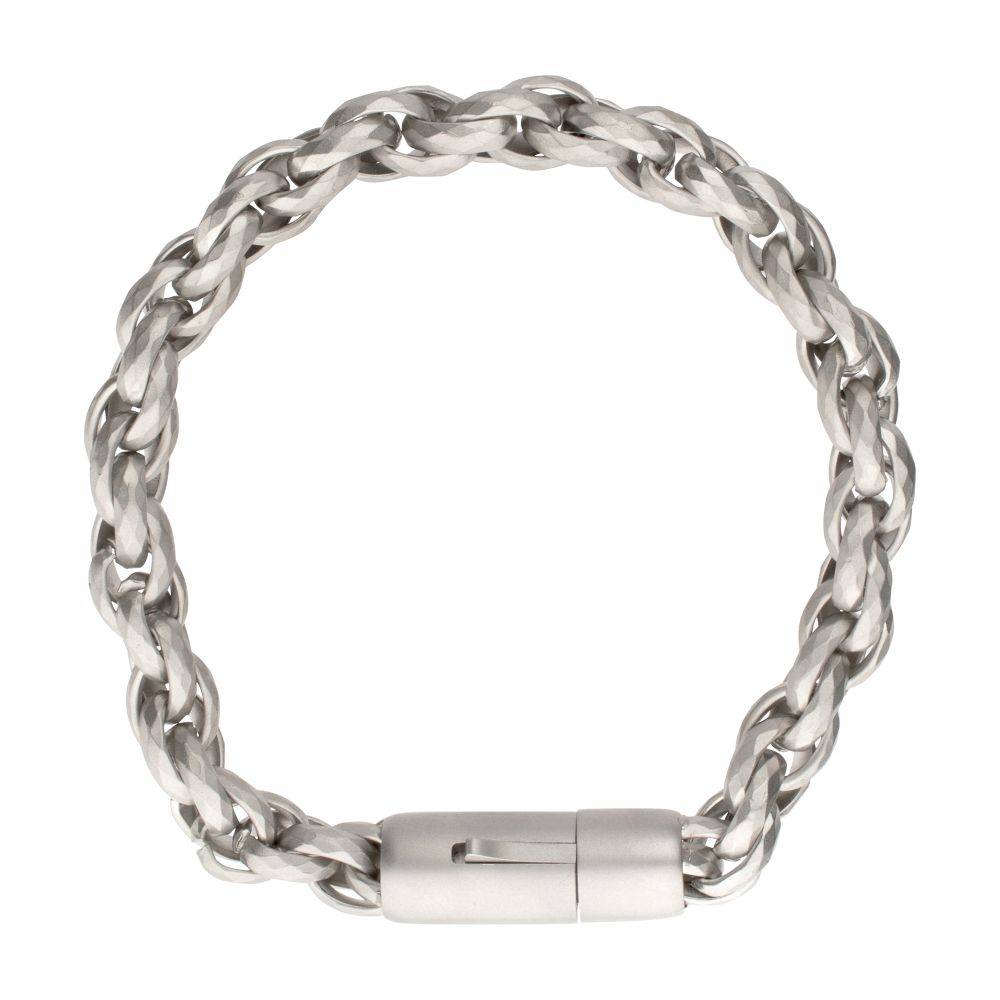 8mm Stainless Steel Rope Chain Bracelet with Matte Finish
