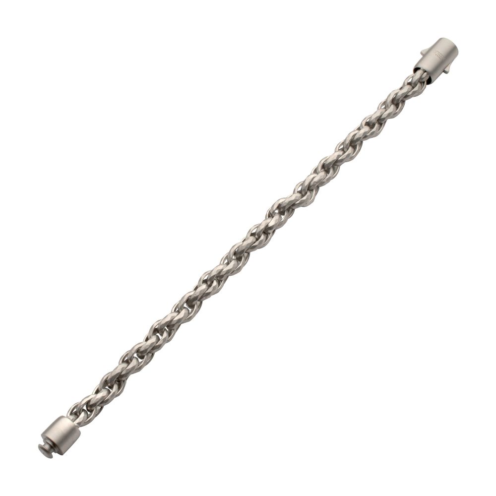 8mm Stainless Steel Rope Chain Bracelet with Matte Finish
