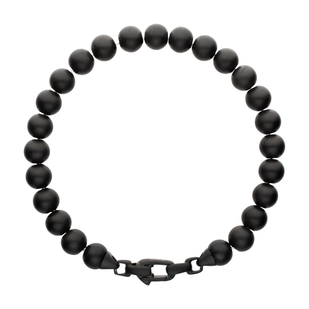 8mm Gold Bead Bracelet - Minimalist Stainless Steel