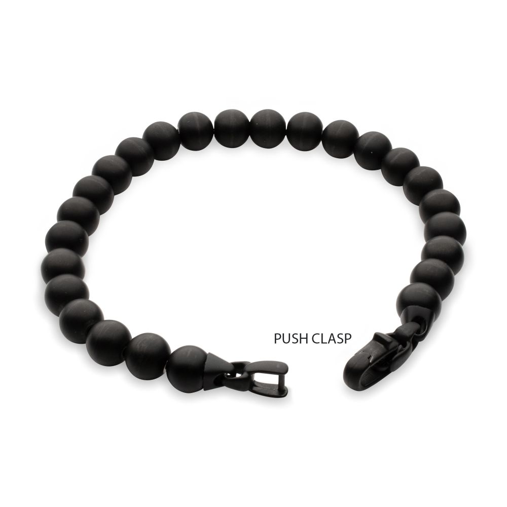8mm Gold Bead Bracelet - Minimalist Stainless Steel