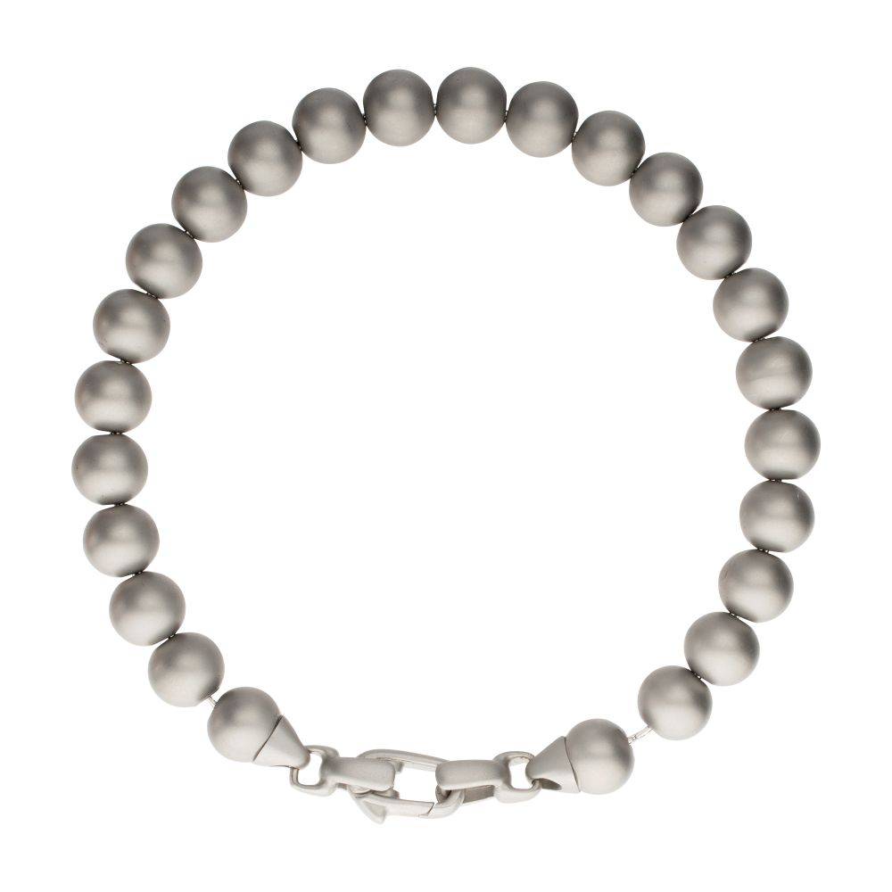8mm Matte Steel Bead Bracelet
