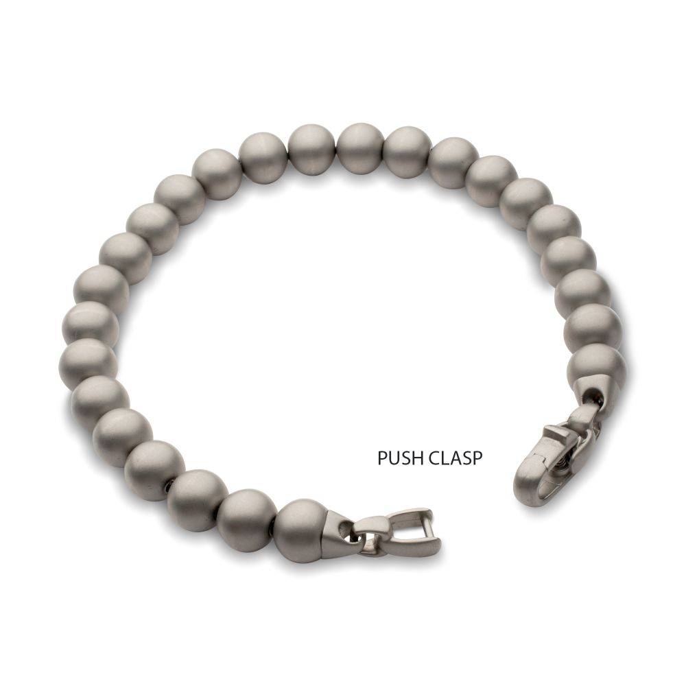 8mm Matte Steel Bead Bracelet