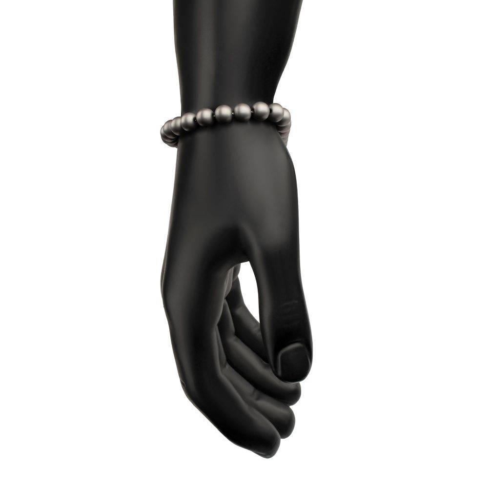 8mm Matte Steel Bead Bracelet