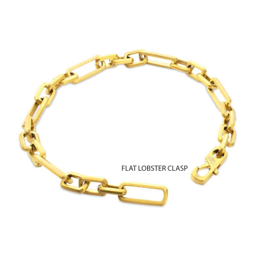 7mm 18Kt Gold IP Steel Brushed Finish Figaro Chain Bracelet