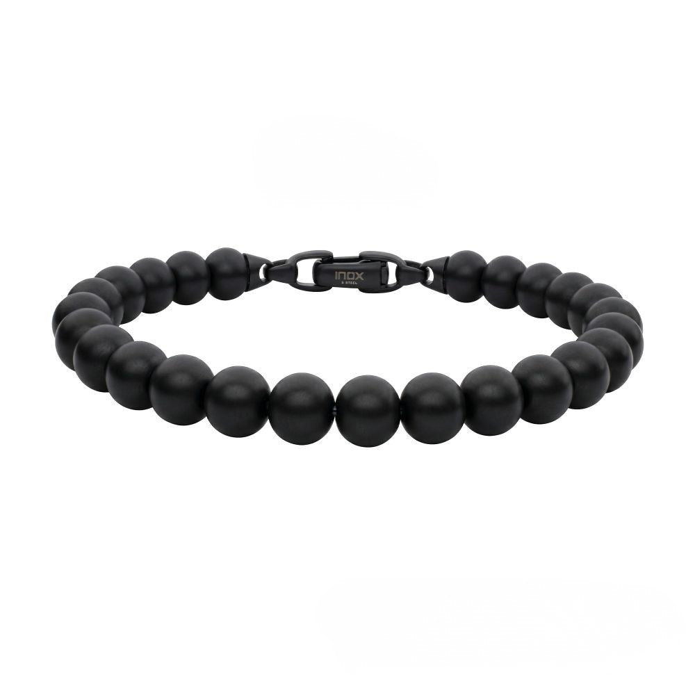 8mm Gold Bead Bracelet - Minimalist Stainless Steel