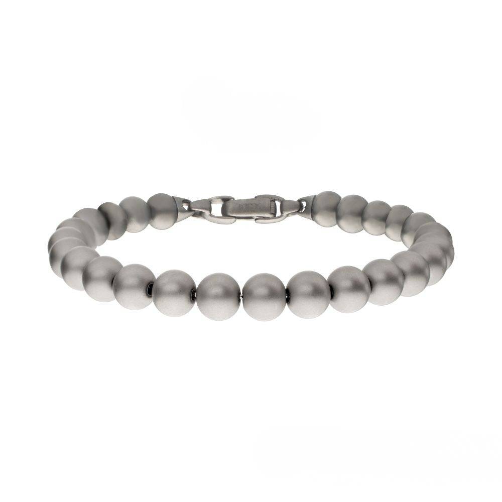 8mm Matte Steel Bead Bracelet