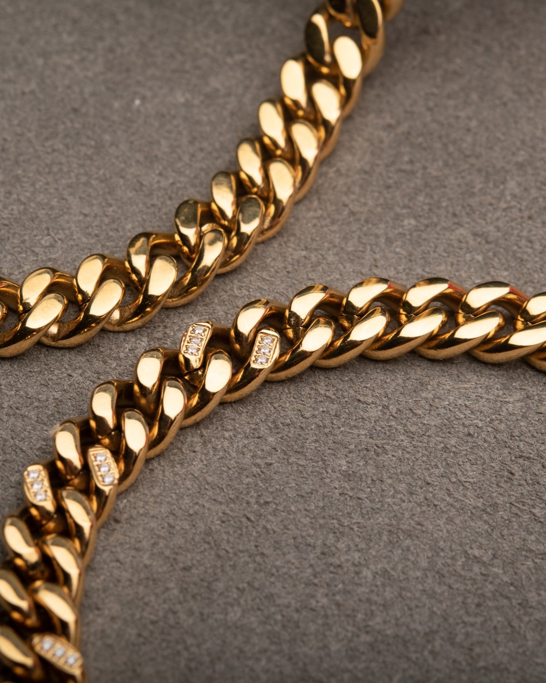 12mm 18Kt Gold IP Miami Cuban Chain Necklace with CNC Precis
