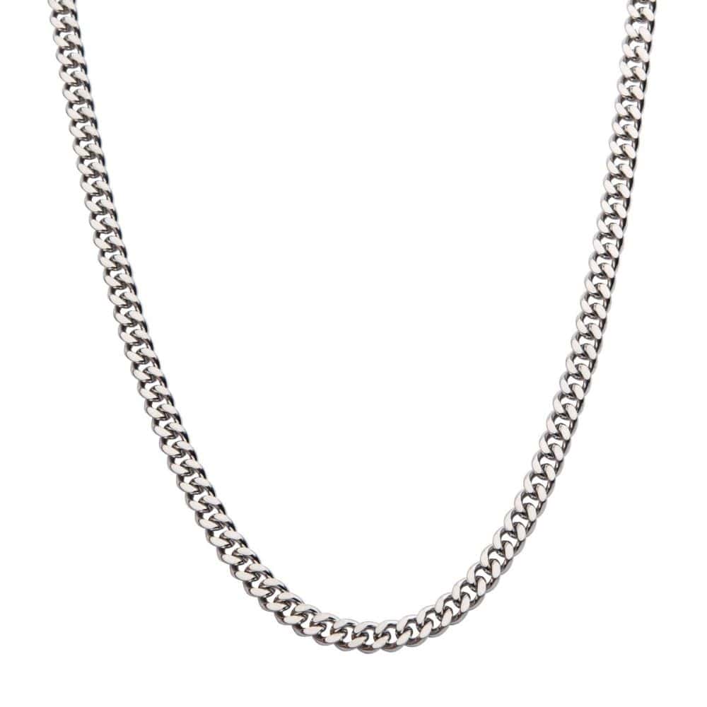 INOX JEWELRY Accessories 6mm Steel Diamond Cut Curb Chain Necklace
