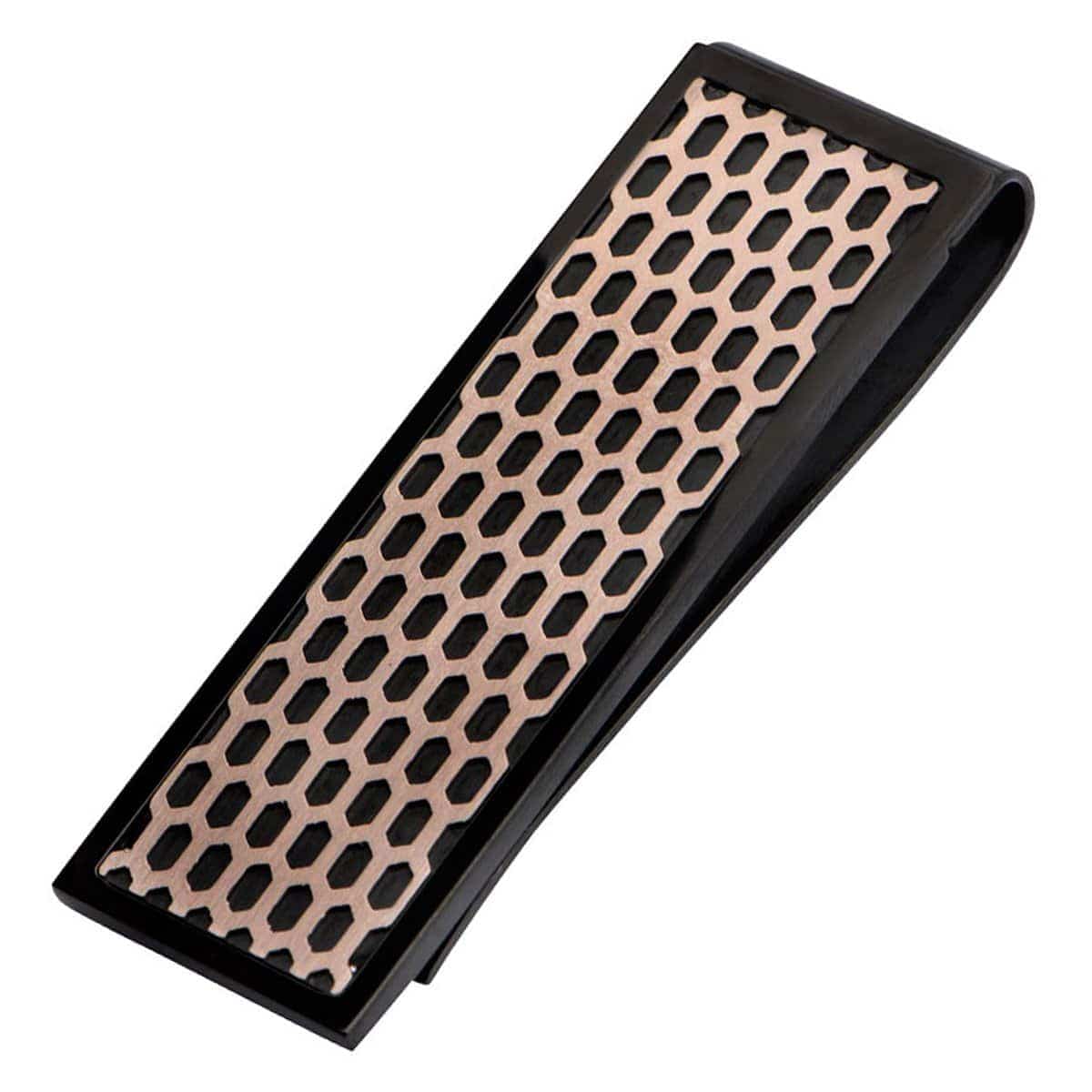 INOX JEWELRY Accessories Black &amp; Rose Gold Stainless Steel Car Grille Money Clip SSMC14442
