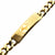 INOX JEWELRY Bracelets 18K Gold Ion Plated Damascus Steel Curb Chain Bracelet BRDMS013GP