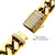 INOX JEWELRY Bracelets 18K Gold Ion Plated Stainless Steel 12mm Miami Cuban with CZ Bracelet NSTC2112-8GP