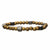 INOX JEWELRY Bracelets Antique Silver Tone Brass Block with Golden Hematite Bead Bracelet BR319GDHM-S