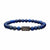 INOX JEWELRY Bracelets Antiqued Silver Tone Stainless Steel 6mm Blue Lapis Lazuli Stretch Bead Bracelet BRELB