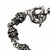 INOX JEWELRY Bracelets Antiqued Silver Tone Stainless Steel Large Skull Toggle Bracelet BR70