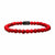 INOX JEWELRY Bracelets Antiqued Silver Tone Stainless Steel Red Turquoise Stonehenge Collection Stretch Bead Bracelet BRELR