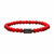 INOX JEWELRY Bracelets Antiqued Silver Tone Stainless Steel Red Turquoise Stonehenge Collection Stretch Bead Bracelet BRELR