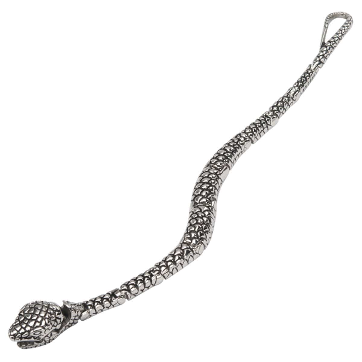 INOX JEWELRY Bracelets Antiqued Silver Tone Stainless Steel Snake Bracelet BR0110