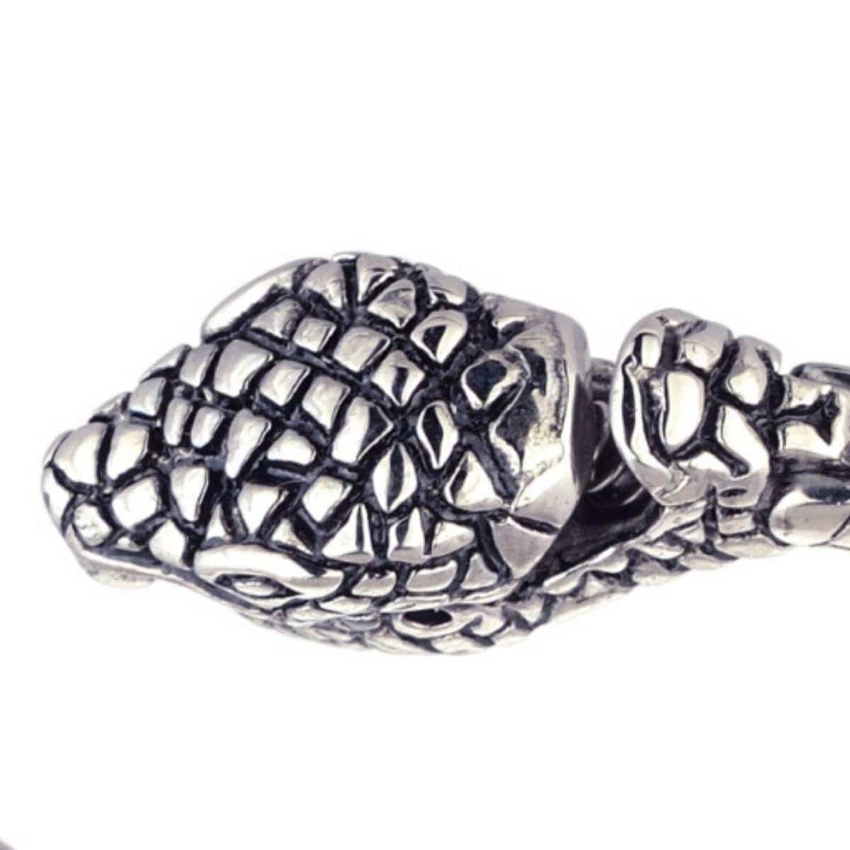 INOX JEWELRY Bracelets Antiqued Silver Tone Stainless Steel Snake Bracelet BR0110