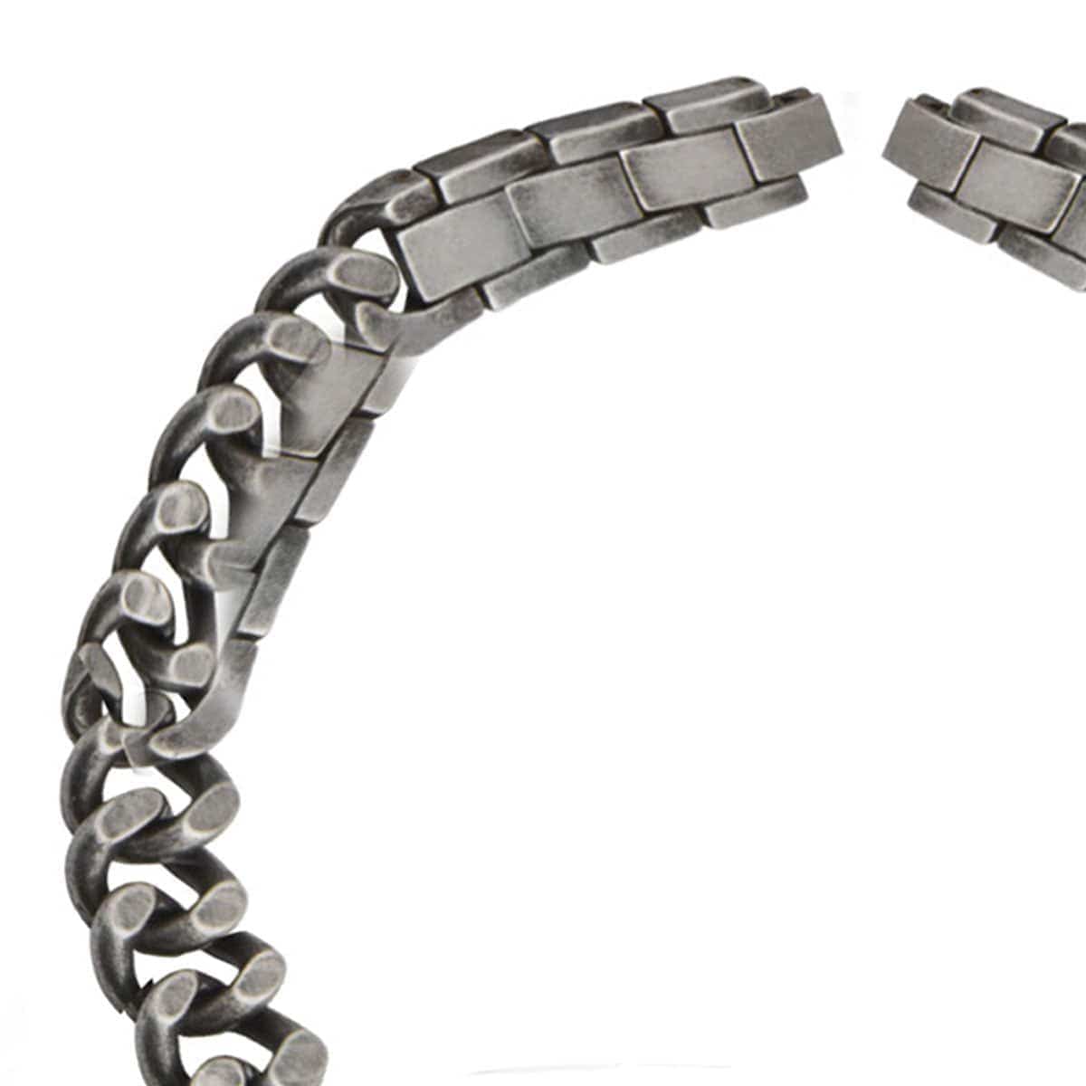 INOX JEWELRY Bracelets Antiqued Silver Tone Stainless Steel Winged Skeleton Biker Bracelet BR1207