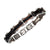 INOX JEWELRY Bracelets Black and Rose Tone Stainless Steel Reversible Block Pattern Adjustable Bracelet BRDDS10