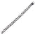 INOX JEWELRY Bracelets Black and Silver Tone Stainless Steel Figaro Chain Denim Fade Bracelet BR7628P