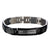 INOX JEWELRY Bracelets Black and Silver Tone Stainless Steel Leaf Patterned Link Bracelet BR17798