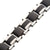 INOX JEWELRY Bracelets Black and Silver Tone Stainless Steel Matte Finish with Ebony Wood Link Bracelet BR34382