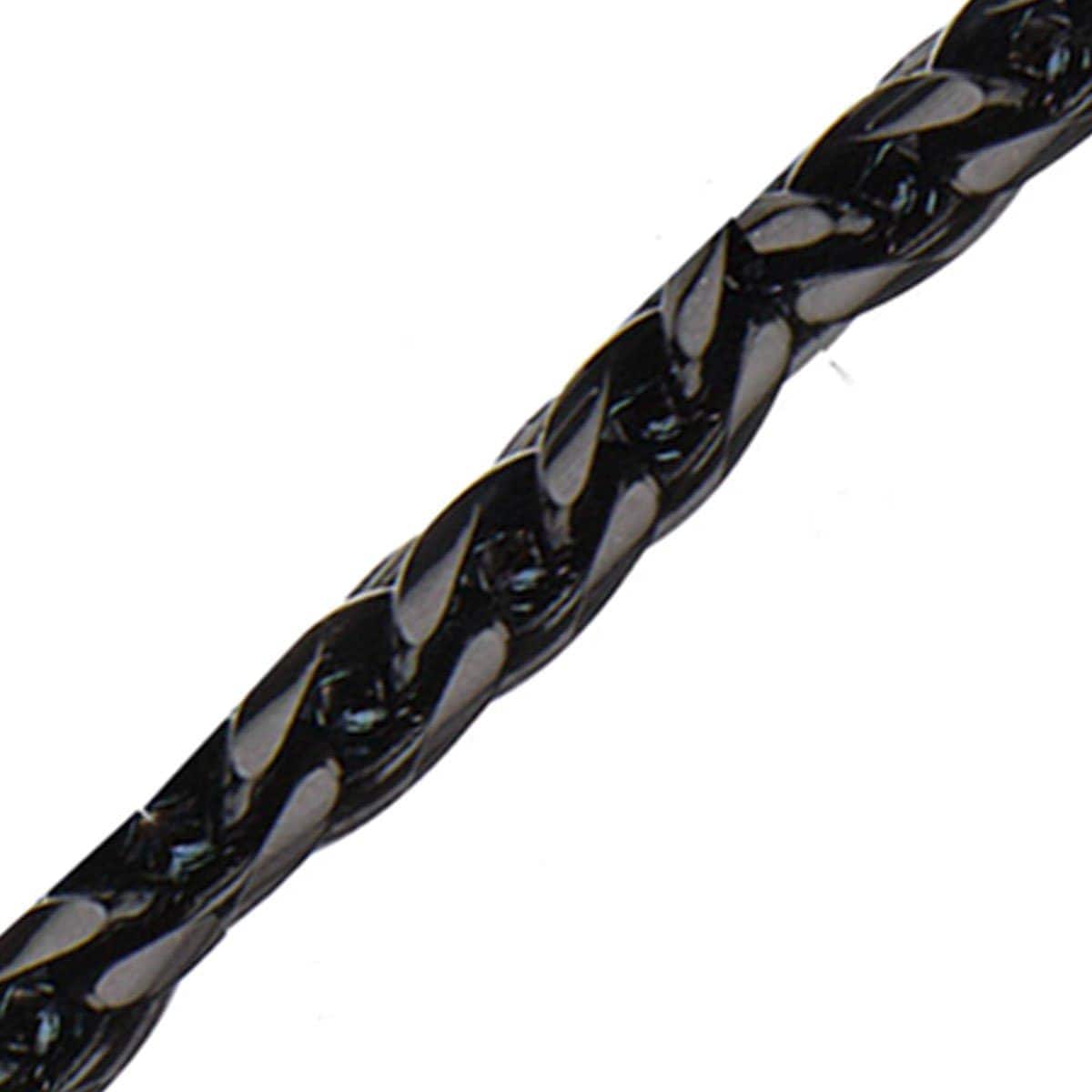 INOX JEWELRY Bracelets Black Stainless Steel 6mm Rounded Franco Chain Bracelet BR11416K