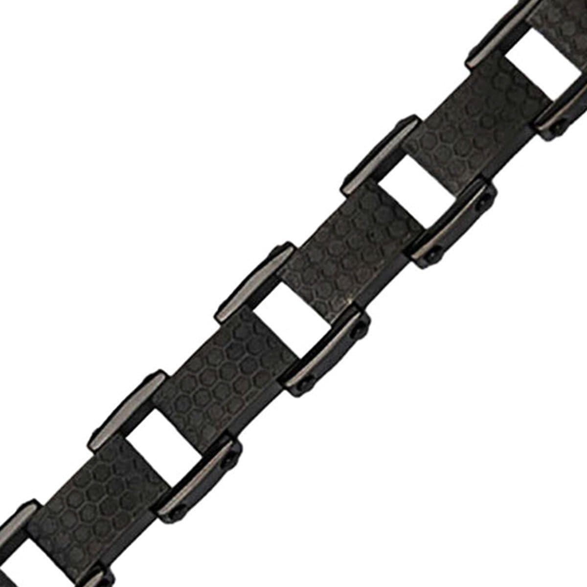 Buy Black Stainless Steel Adjustable Honeycomb Link Bracelet