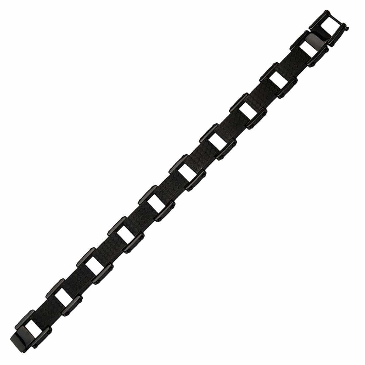 Buy Black Stainless Steel Adjustable Honeycomb Link Bracelet