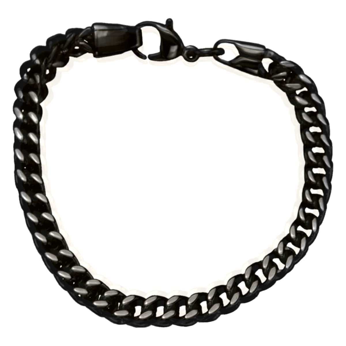 INOX JEWELRY Bracelets Black Stainless Steel Classic Franco Chain Bracelet BR750K