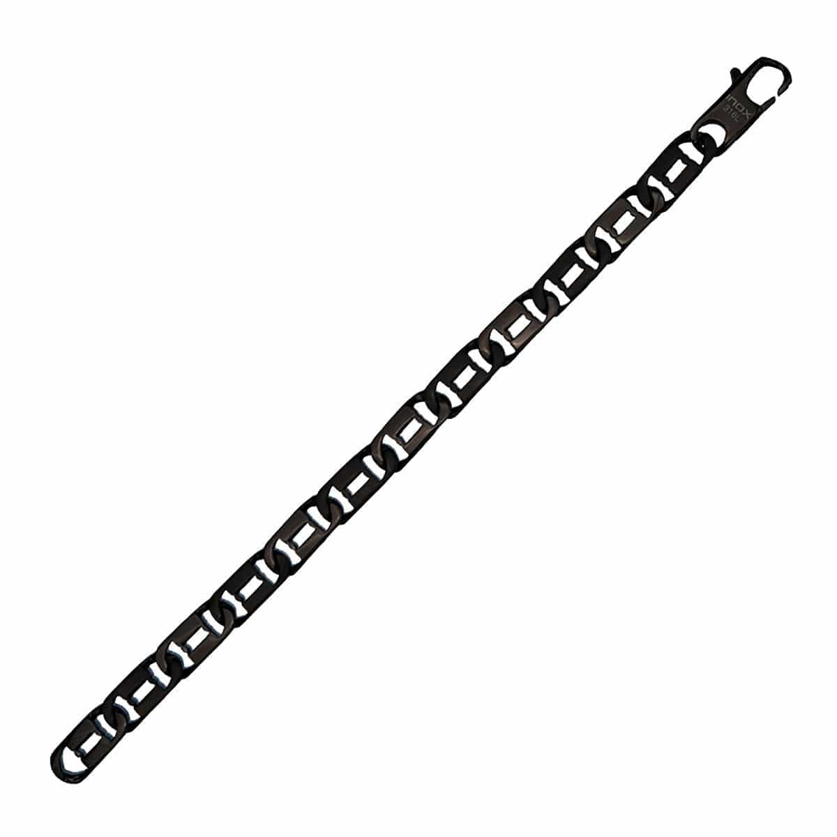 INOX JEWELRY Bracelets Black Stainless Steel Classic Mariner Chain Bracelet BR2800