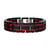 INOX JEWELRY Bracelets Black Stainless Steel with Black Carbon Fiber and Red Aluminium Accent Link Bracelet BRCF163R