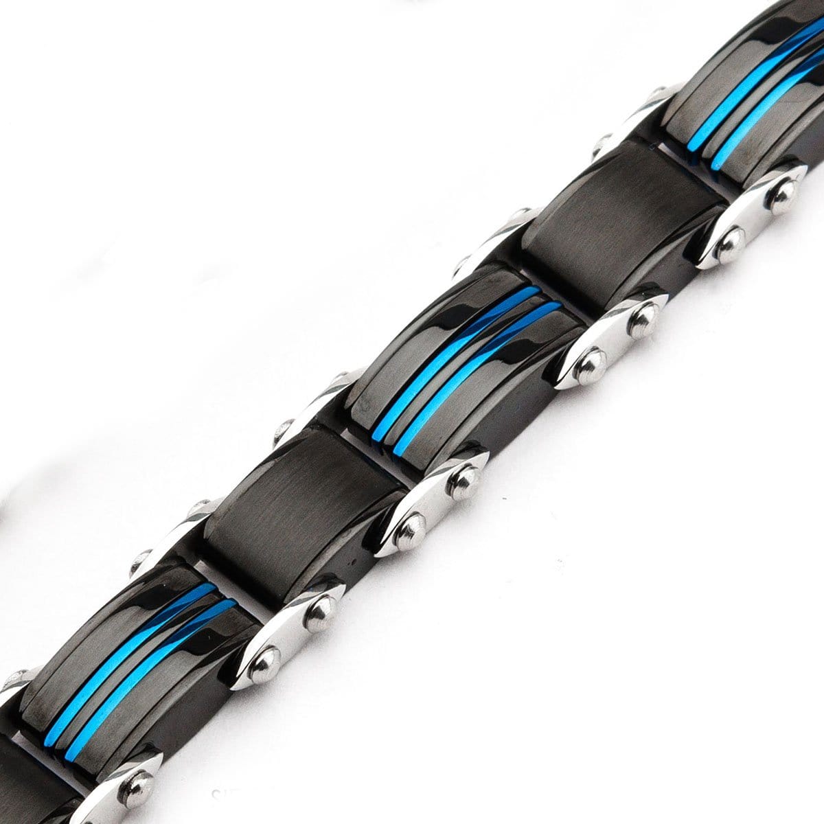 Buy Men's Blue and Black Stainless Steel Reversible Bracelet Online