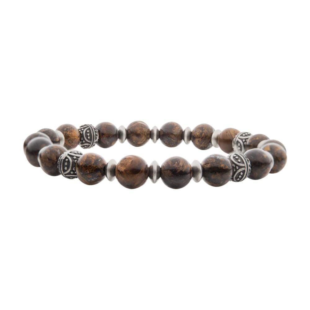Buy Bronze Stones with Black Oxidized Beads Bracelet Online - INOX ...