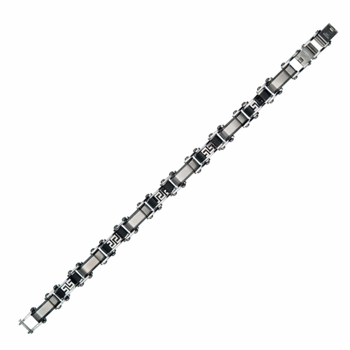 INOX JEWELRY Bracelets Brown, Black and Silver Tone Stainless Steel Reversible Bracelet BRDS3