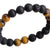 INOX JEWELRY Bracelets Brown Tiger Eye with Black Molten Lava Bead Bracelet BR137