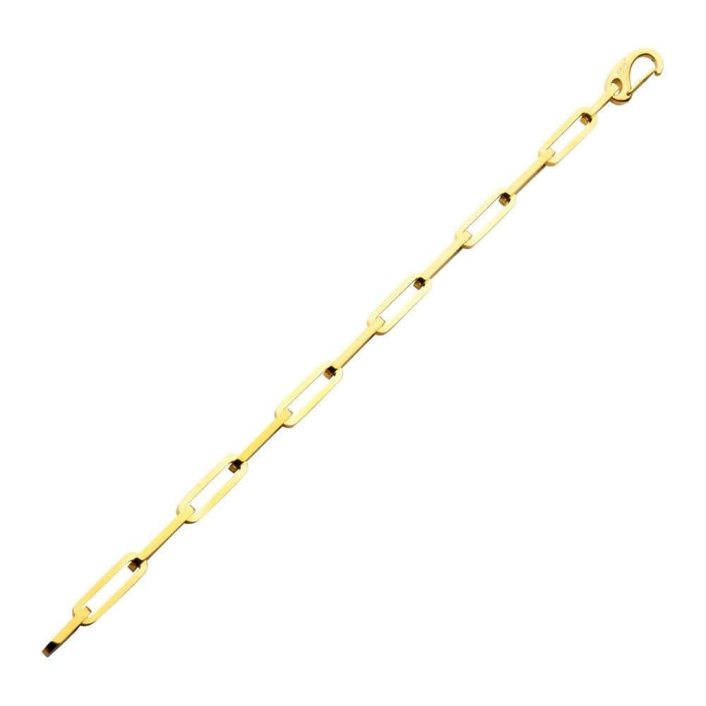 INOX JEWELRY Bracelets Gold IP Steel Paperclip Link Chain Bracelet