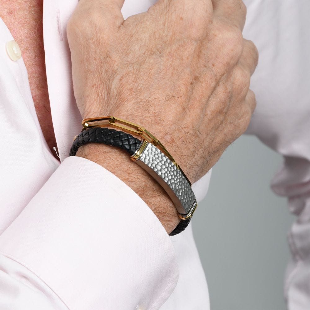 INOX JEWELRY Bracelets Gold IP Steel Paperclip Link Chain Bracelet