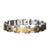INOX JEWELRY Bracelets Golden Tone and Silver Tone Stainless Steel Dual Tone Reversible Block Pattern Adjustable Bracelet BRDDS12